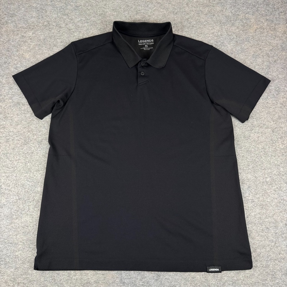 LEGENDS Polo Shirt Nylon Poyester Black Mens XL